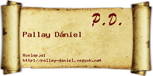 Pallay Dániel névjegykártya